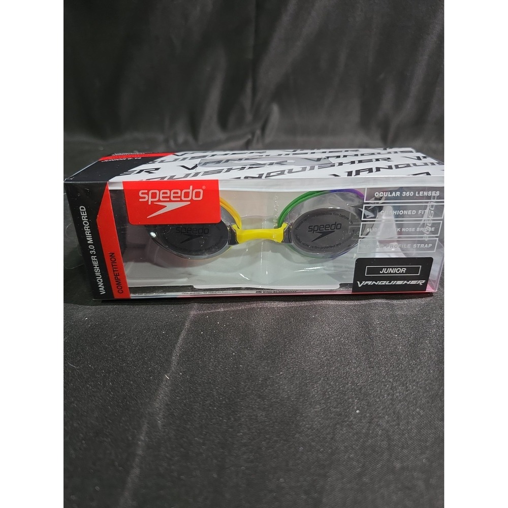 Speedo Vanquisher 3.0 Junior Mirrored Competition Goggles Ocular 360 Lenses